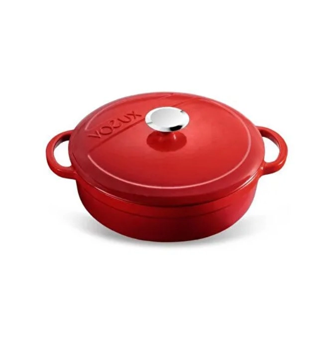 Voeux L'amour Kırmızı 28 cm Sığ Döküm Tencere